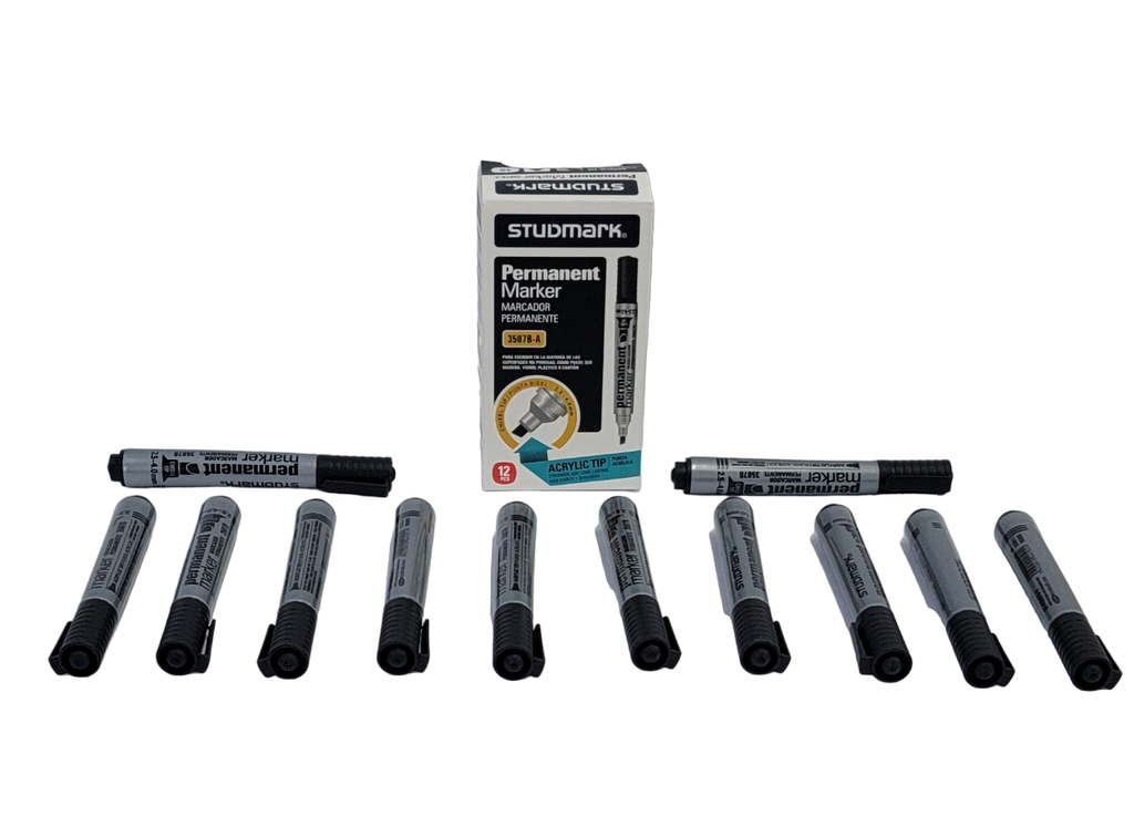 MARCADOR PERMANENTE MEDIANO,  PUNTA BISEL NEGRO MARCA STUDMARK