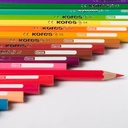COLORES TRIANGULARES KORES CAJA X 12 UNID + SACAPUNTAS