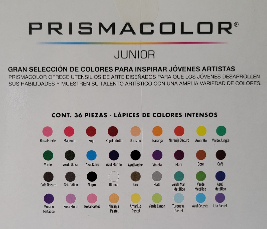 COLORES REDONDOS PRISMACOLOR CAJA X 36 UNID