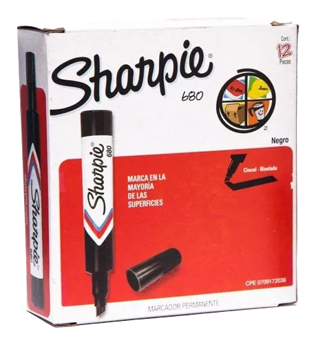 MARCADOR PERMANENTE COLOR NEGRO MOD 680 MARCA SHARPIE