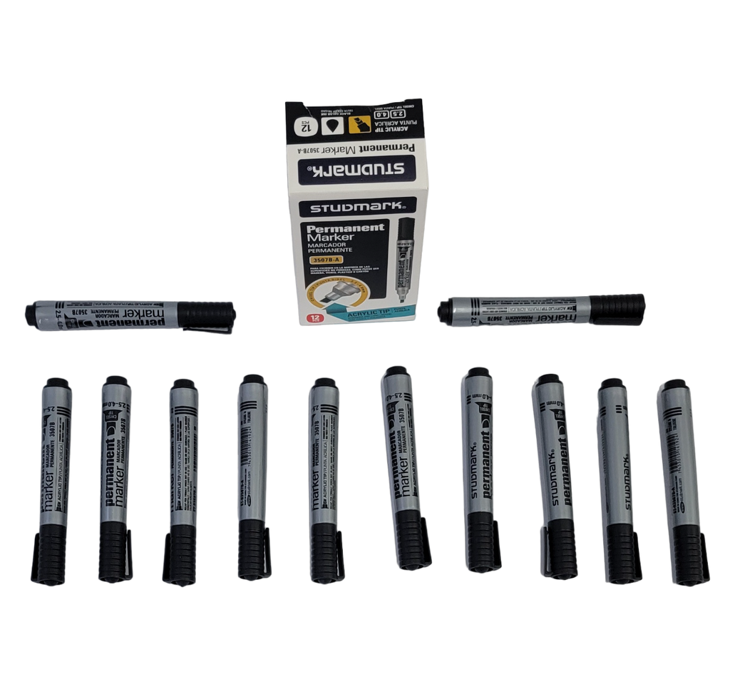 MARCADOR PERMANENTE MEDIANO,  PUNTA BISEL NEGRO MARCA STUDMARK