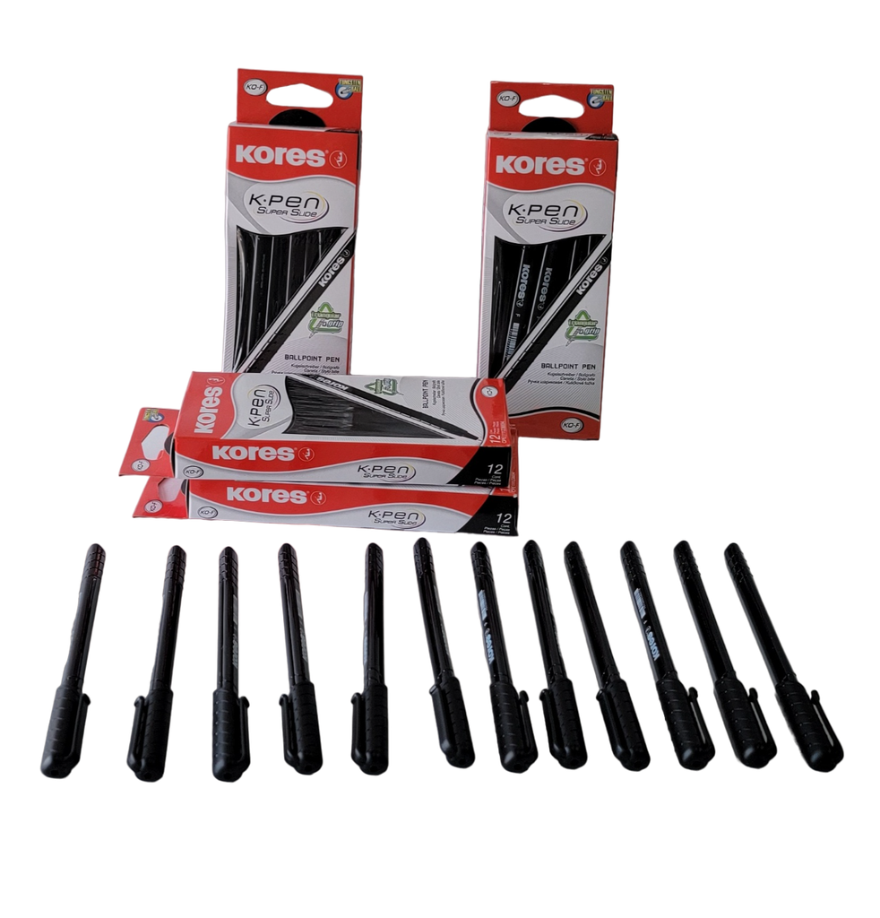 BOLIGRAFO OPACO KORES COLOR NEGRO K0-M CAJA 12 UNID (7021)