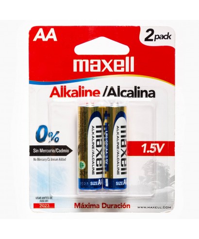 MAXELL LR06 2PK BLISTER DE BATERIAS ALCALINAS AA X 2