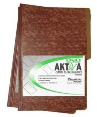 CARPETA DE FIBRA MARRON TAMAÑO CARTA S/FUELLE 25 UNID