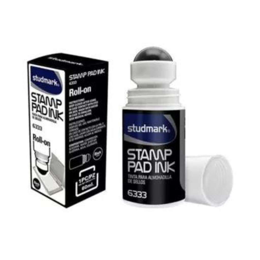 TINTA PARA ALMOHADILLA ROLL-ON 60 ML NEGRO STUDMARK