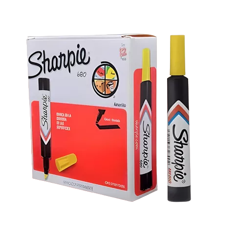 MARCADOR PERMANENTE COLOR AMARILLO MOD 680 MARCA SHARPIE