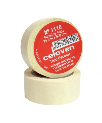 MASKING TEIPE ESCOLAR 1110 (24MM X 9M) MARCA CELOVEN