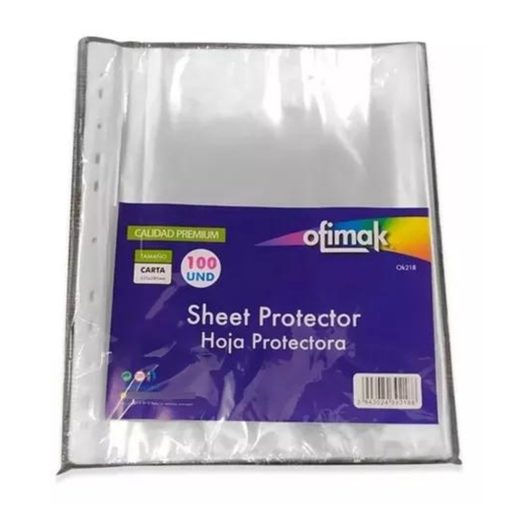FUNDA PROTECTORA CARTA 100unid