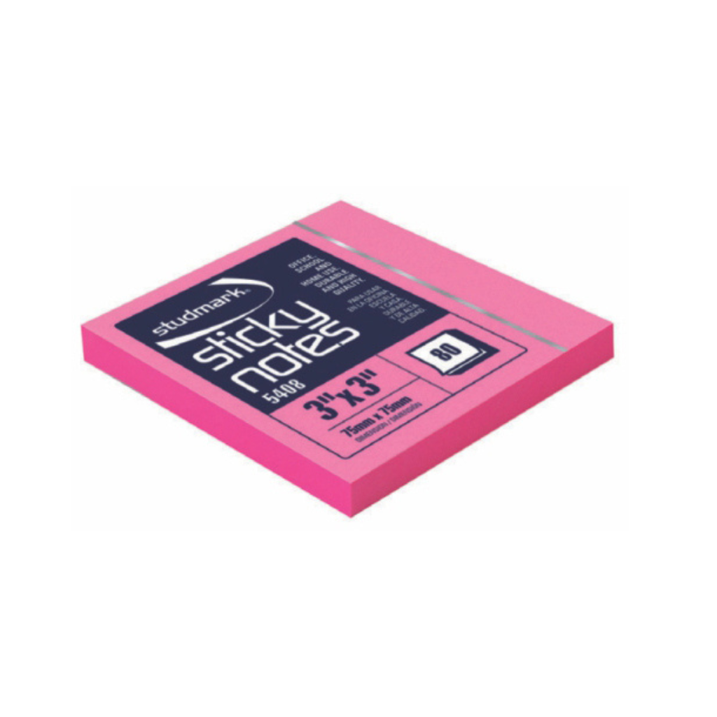 [ST-05442-P] NOTAS ADH. NEON ROSADA 3X3 (100HJS) STUDMARK