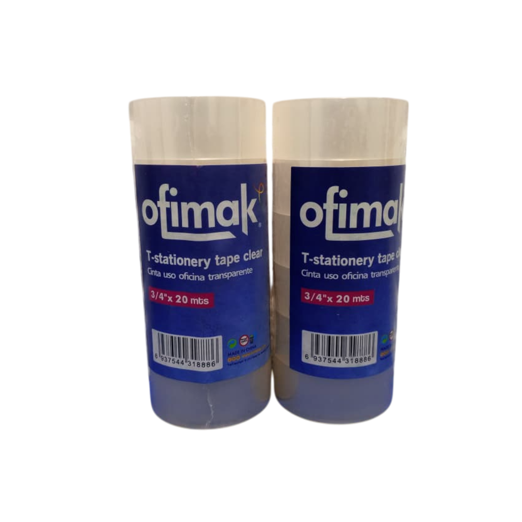 [OK28] PAQUETE DE CINTA ADHESIVA 6 UNID 3/4´´ X 20mts OFIMARK