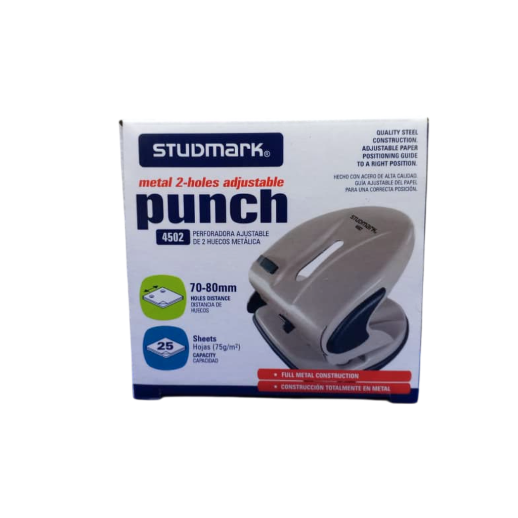 [ST-04502] PERFORADOR DE 2 HUECOS AJUST 25 HJS, COLOR CREMA