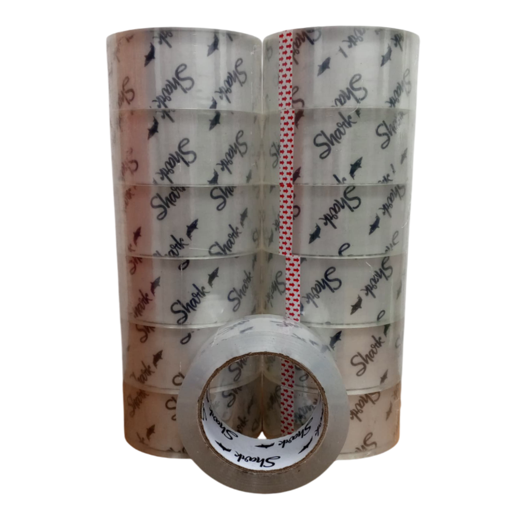 TAPE DE EMBALAR TRANSPARENTE 90MTS SHARK
