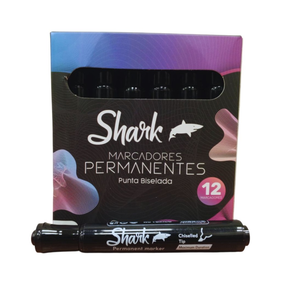 MARCADOR PERMANENTE NEGRO P/BISELADA SHARK