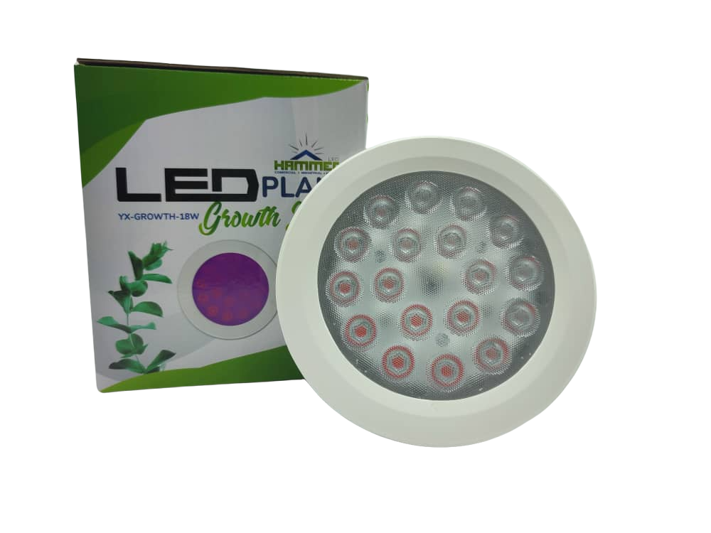 [YX-GROWTH-18W] REFLECTOR TIPO PAR - 18W - E27 - IP-20 - 85/265 VOLTS - 90L/W - MODELO PLANTA GROWTH ESPECIAL PARA CRECIMIENTO D. (E)