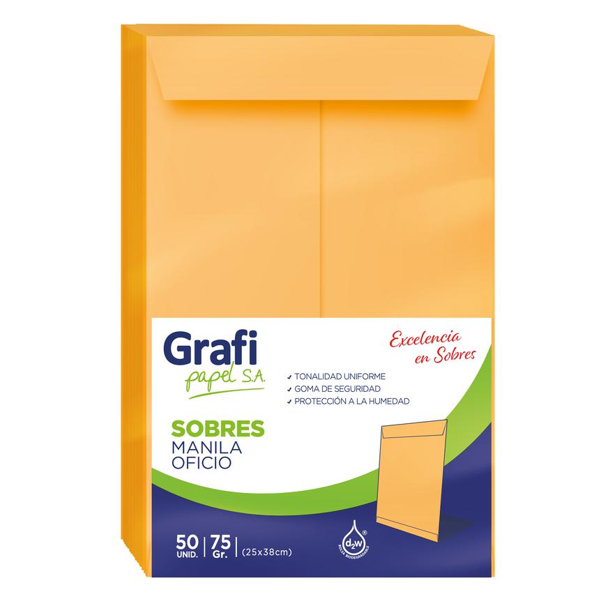 [OK25A] SOBRE MANILA CARTA PACK 50 UNID