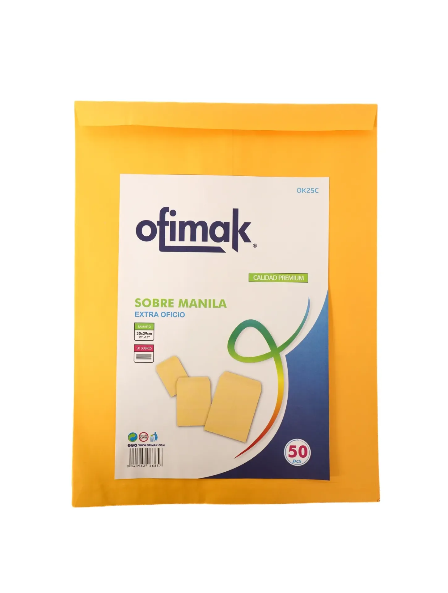 [OK25C] SOBRE MANILA EXTRA OFICIO PACK 50 UNID
