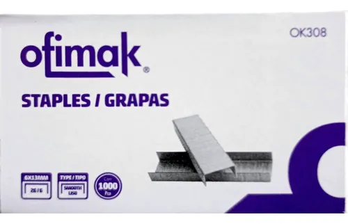 GRAPAS LISAS 26/6 1.000 UNIDS OFIMAK