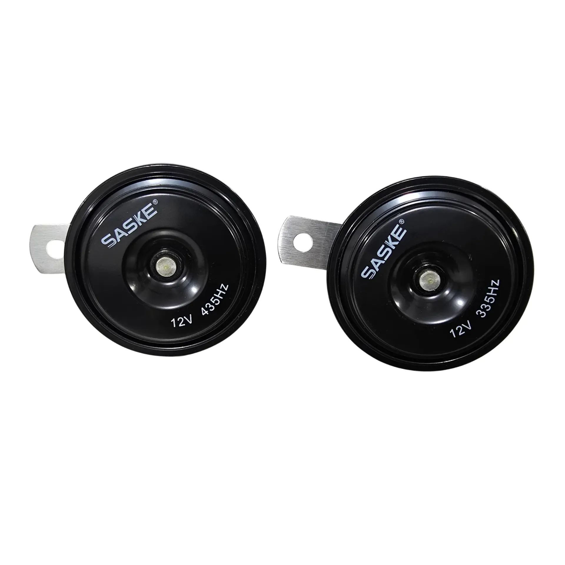 JUEGO DE CLAXON NEGRO MINI 12V (420/335Hz) SASKE