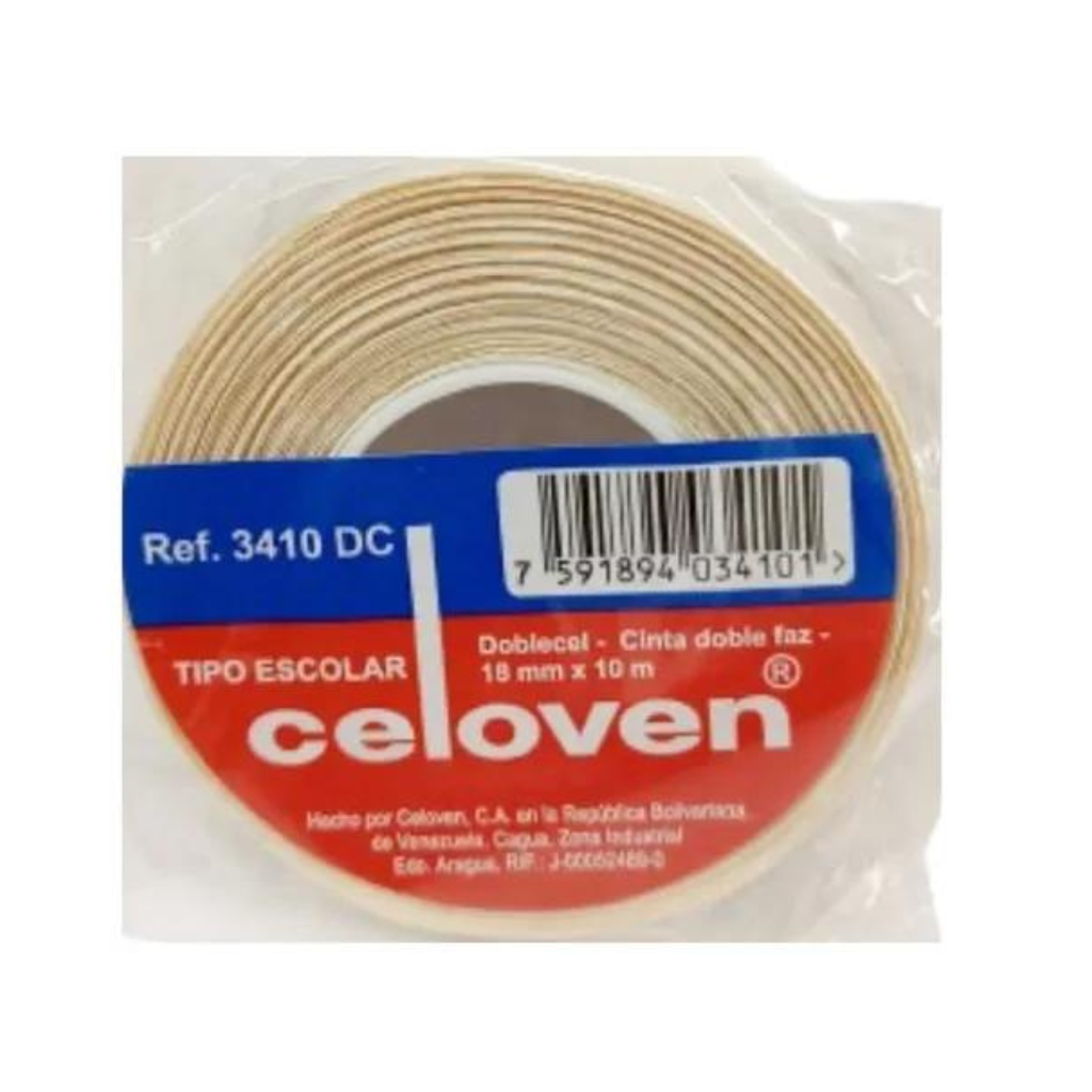 LAMINADO AUTOADHESIVO DOBLECEL 3410-DC (18mm X 10mm) VASO DE 6 UNID