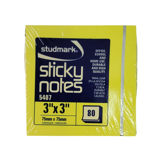 [ST-05407] NOTAS ADH. NEON AMARILLA 3X3 (80HJS) STUDMARK