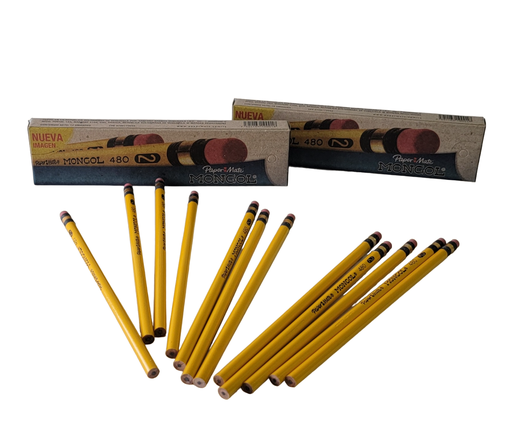 [V100018] PAPERMATE LAPIZ MONGOL AMARILLO REDONDO #2 CAJA 12 UNID