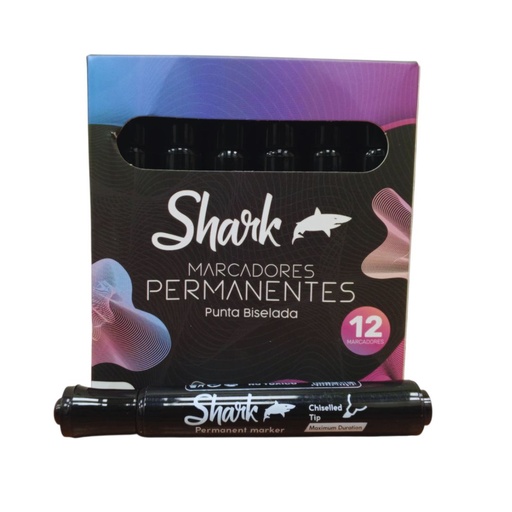 [S-PERNG] MARCADOR PERMANENTE NEGRO P/BISELADA SHARK